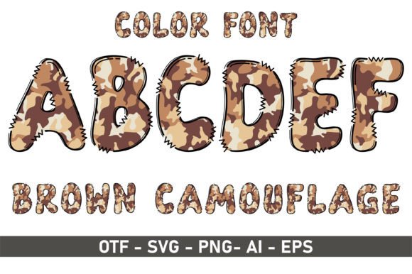 Brown Camouflage: A Premium Font for Playful, Artistic Design