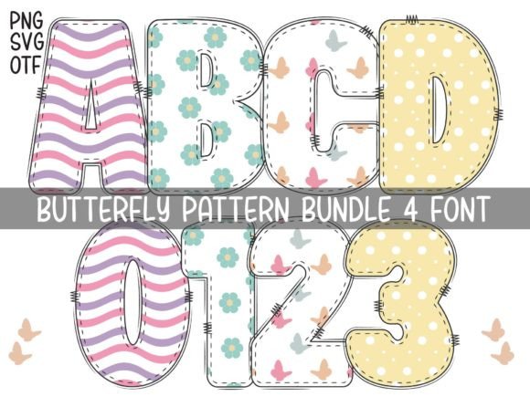 Butterfly Pattern: A Whimsical Color Font for Creative Projects