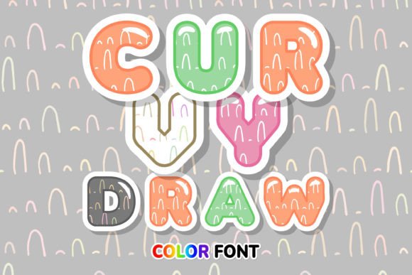 Curvy Draw: A Modern Arc Pattern Color Font for Designers