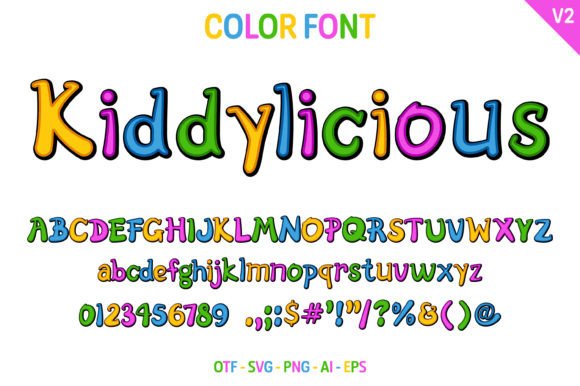Kiddylicious V2: A Playful Color Font for Creative Projects