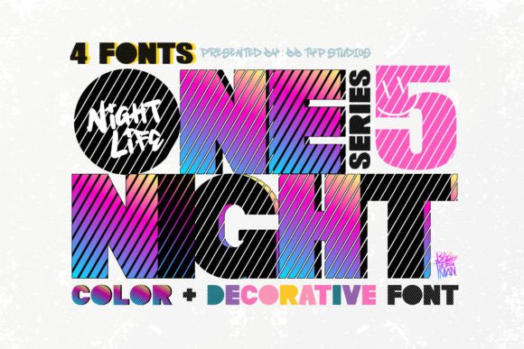 One Night 5: A Color Font for Bold, Retro-Inspired Designs