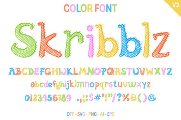 Skribblz V2: A Hand-Drawn Typeface for Playful Projects