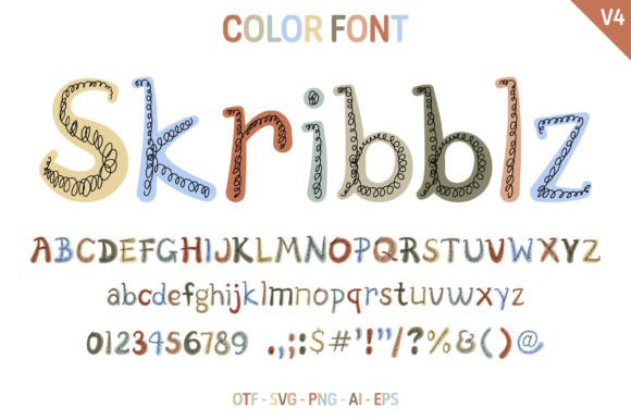 Skribblz V4: A Hand-Drawn Typeface for Playful Designs